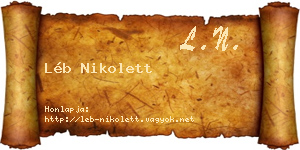 Léb Nikolett névjegykártya